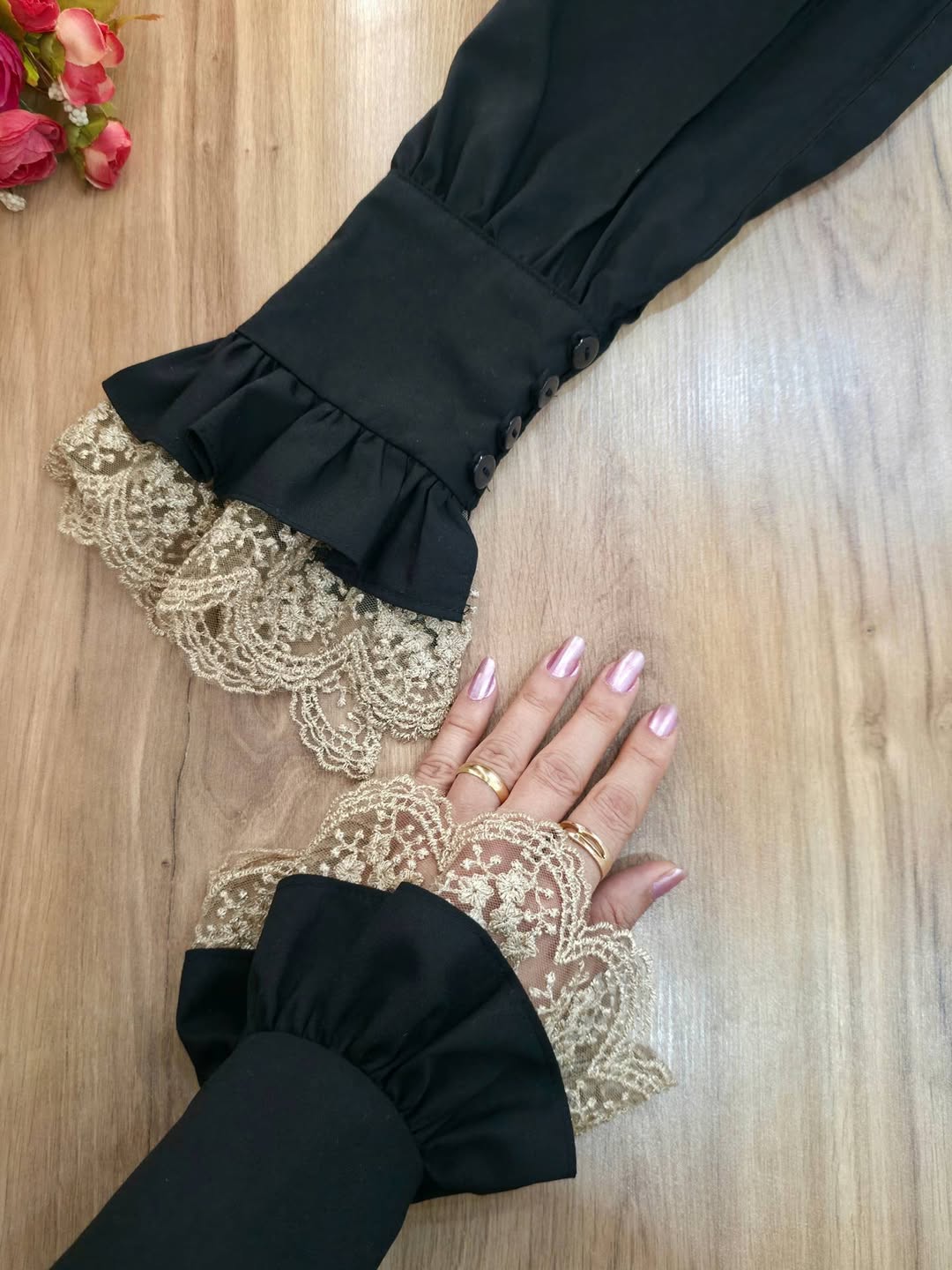 آستینک (ساقدست) زرین زنانه گیپور